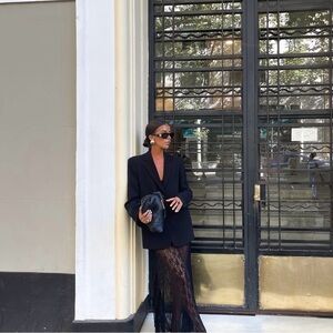 Zara blazer casual business office relaxed mom black suit jacket